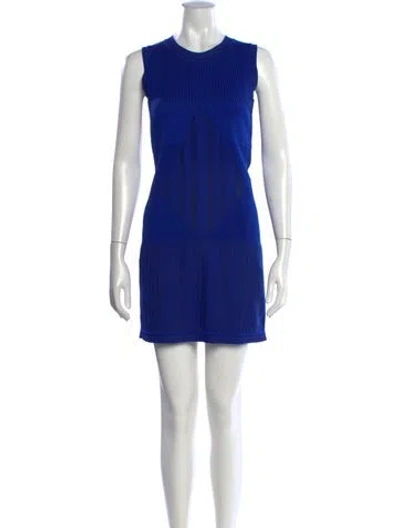 Pre-owned Chanel 2013 Mini Dress In Blue