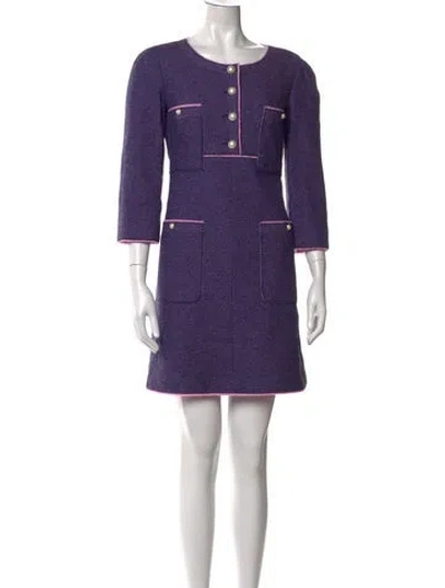 Pre-owned Chanel 2013 Mini Dress In Purple