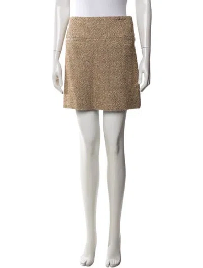 Pre-owned Chanel 2013 Mini Skirt In Metallic/neutrals