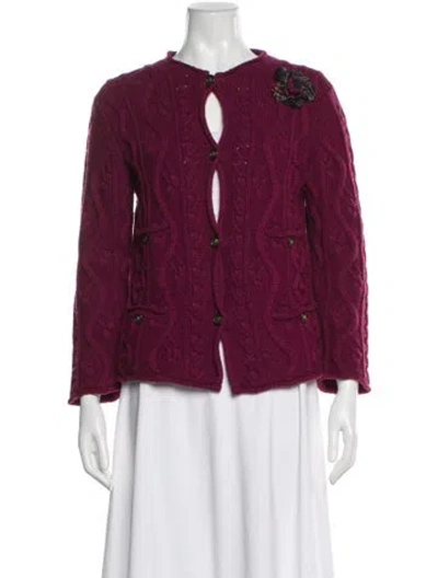 Pre-owned Chanel 2013 Paris-edinburgh Sweater In Burgundy