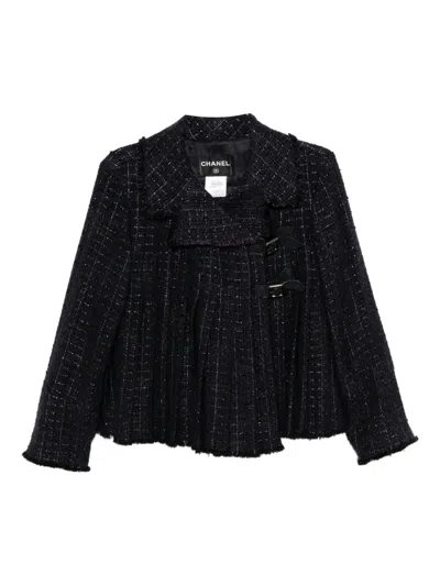 Pre-owned Chanel 2013 Pleated Jacket In Blue