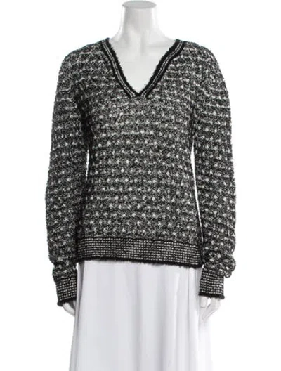 Pre-owned Chanel 2013 Printed Sweater In Black
