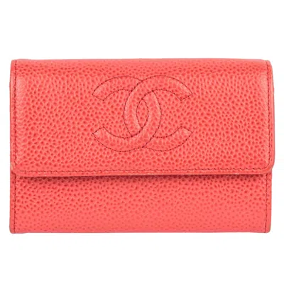 Pre-owned Chanel 2013 Red Caviar Leather Coin Purse For Women