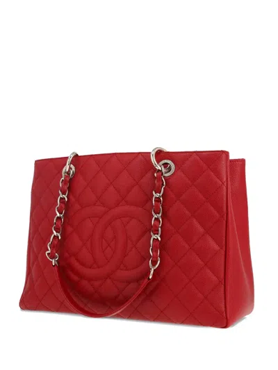 Pre-owned Chanel 2013 Shopping Gst Handbag In Red