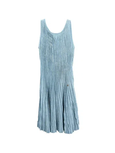 Pre-owned Chanel 2013 Sleeveless Dress In Blue