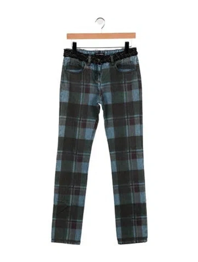 Pre-owned Chanel 2013 Straight Leg Jeans In Blue