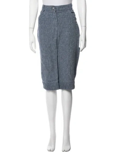 Pre-owned Chanel 2013 Straight Leg Pants In Blue