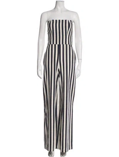 Pre-owned Chanel 2013 Striped Jumpsuit In Blue