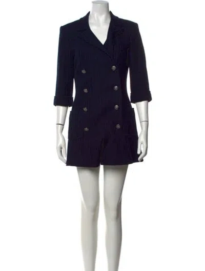 Pre-owned Chanel 2013 Striped Jumpsuit In Blue