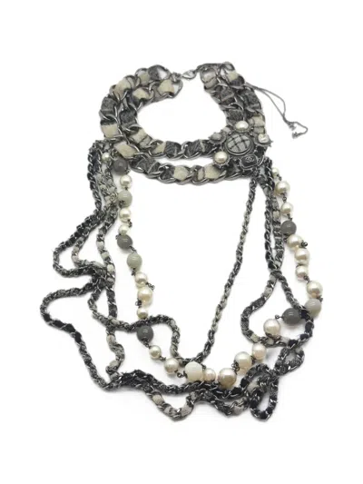 Pre-owned Chanel 2013 Tartan Métiers D'art Necklace In Silver