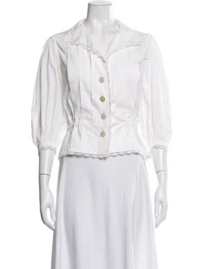 Pre-owned Chanel 2013 Three-quarter Sleeve Blouse In Neutrals