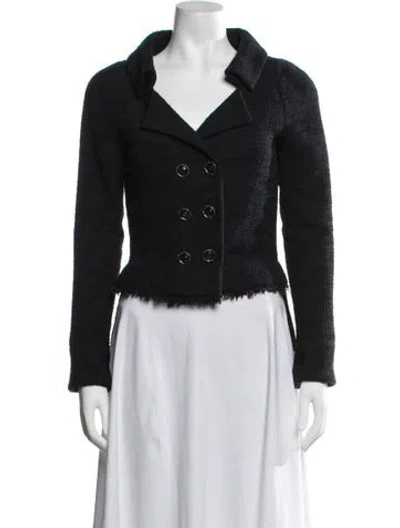 Pre-owned Chanel 2013 Tweed Blazer In Blue