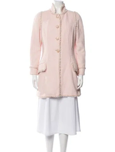 Pre-owned Chanel 2013 Tweed Coat In Pink
