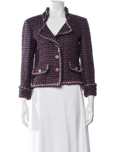 Pre-owned Chanel 2013 Tweed Evening Jacket In Blue