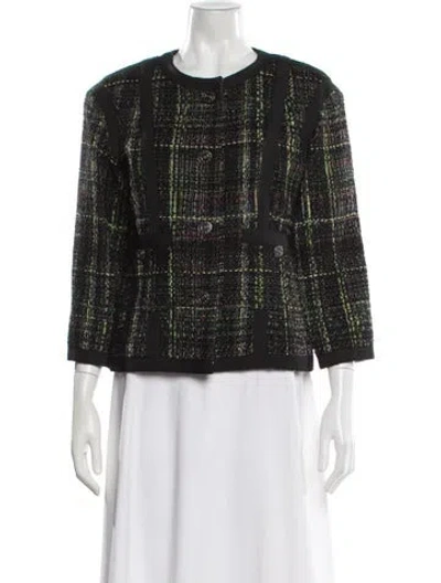 Pre-owned Chanel 2013 Tweed Evening Jacket In Green