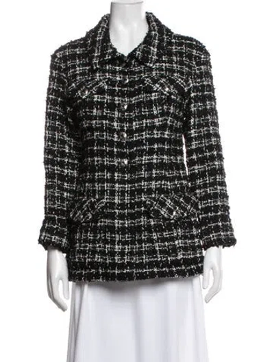 Pre-owned Chanel 2013 Tweed Pattern Blazer In Black