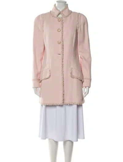Pre-owned Chanel 2013 Tweed Pattern Coat In Pink