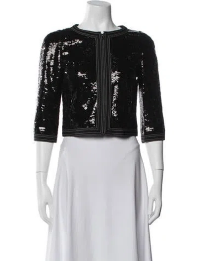 Pre-owned Chanel 2013 Tweed Pattern Evening Jacket In Black