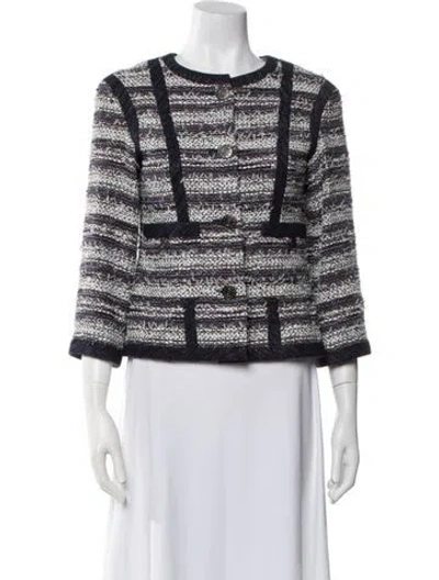 Pre-owned Chanel 2013 Tweed Pattern Evening Jacket In Blue