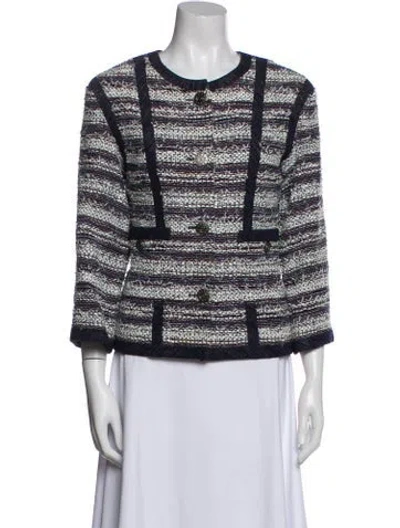 Pre-owned Chanel 2013 Tweed Pattern Jacket In Blue