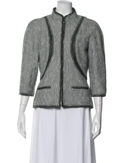 Pre-owned Chanel 2013 Tweed Pattern Jacket In Green