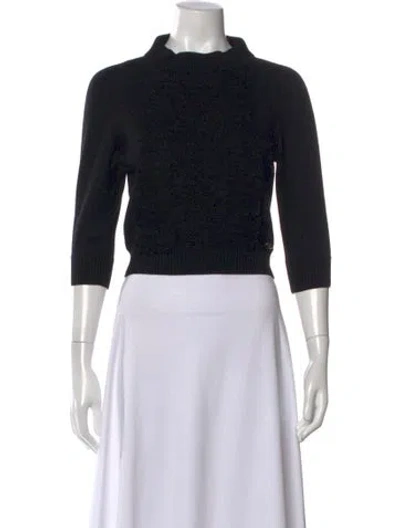 Pre-owned Chanel 2013 Tweed Pattern Sweater In Black