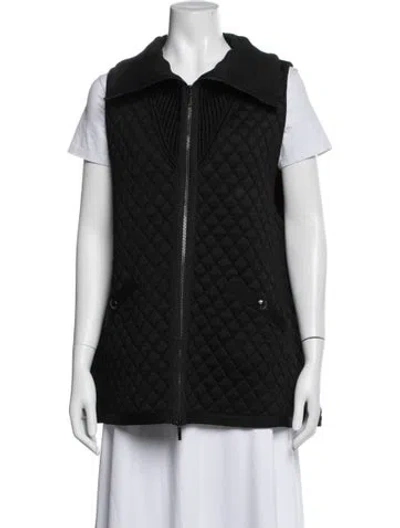 Pre-owned Chanel 2013 Tweed Pattern Vest In Black