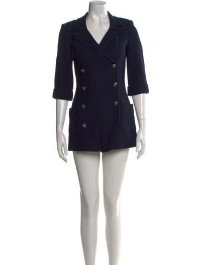 Pre-owned Chanel 2013 V-neck Jumpsuit In Blue