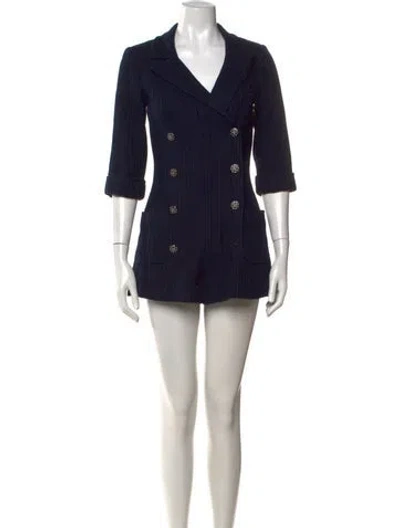 Pre-owned Chanel 2013 V-neck Romper In Blue