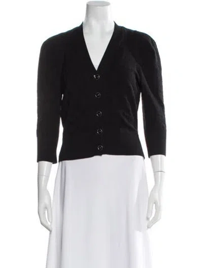Pre-owned Chanel 2013 V-neck Sweater In Black