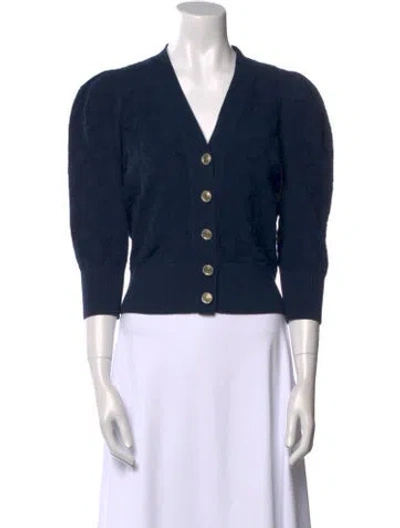 Pre-owned Chanel 2013 V-neck Sweater In Blue