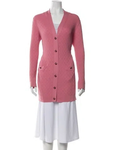 Pre-owned Chanel 2013 V-neck Sweater In Pink