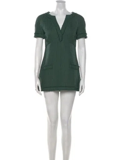 Pre-owned Chanel 2013 V-neck Tunic W/ Tags In Green