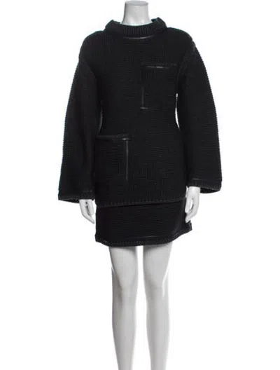 Pre-owned Chanel 2013 Wool Skirt Set In Blue