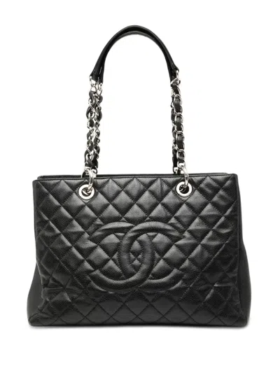 Pre-owned Chanel 2013-2014 Caviar Grand Shopping Tote Bag In Black