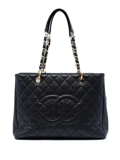 Pre-owned Chanel 2013-2014 Caviar Grand Shopping Tote Bag In Black
