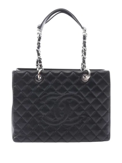 Pre-owned Chanel 2013-2014 Caviar Grand Shopping Tote Bag In Black