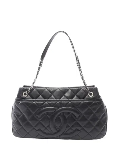 Pre-owned Chanel 2013-2014 Cc Timeless Caviar Soft Shopper Tote Bag In Black