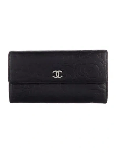 Pre-owned Chanel 2013-2014 Continental Continental Wallet In Black