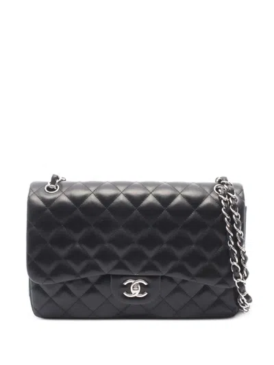 Pre-owned Chanel 2013-2014 Matelassé Large Turn-lock Shoulder Bag In Black