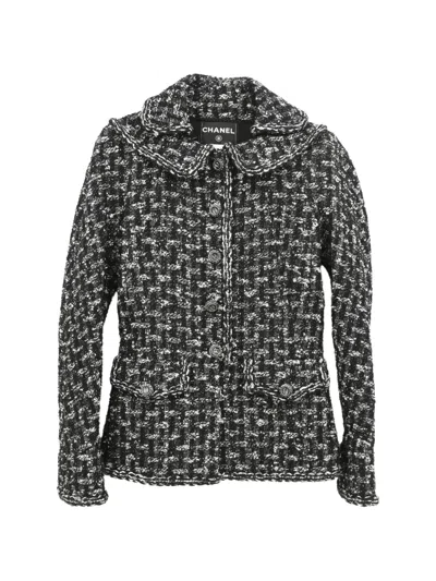 Pre-owned Chanel 2013-2014 Single-breasted Tweed Jacket In Black