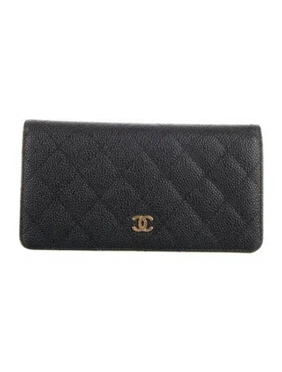 Pre-owned Chanel 2013-2014 Yen Wallet In Black