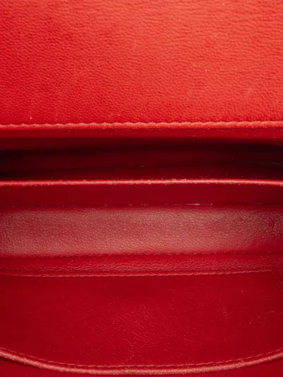 Pre-owned Chanel 2014-2015 Extra Mini Rectangular Classic Lambskin Single Flap Crossbody Bag In Red