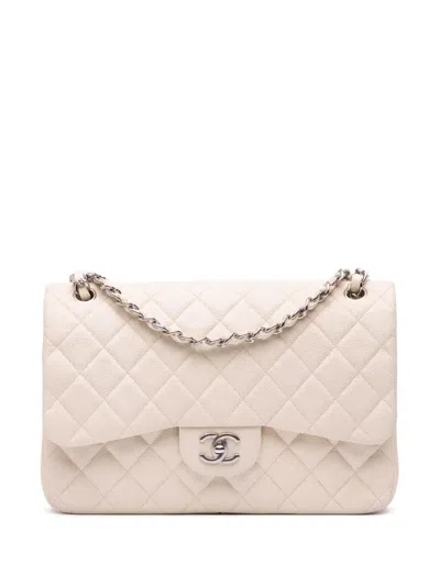 Pre-owned Chanel 2014-2015 Jumbo Classic Caviar Double Flap Shoulder Bag