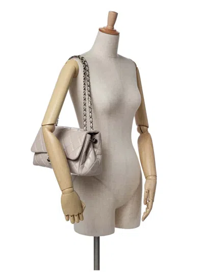 Pre-owned Chanel 2014-2015 Large Quilted Glazed Calfskin Coco Soft Flap Shoulder Bag In Brown