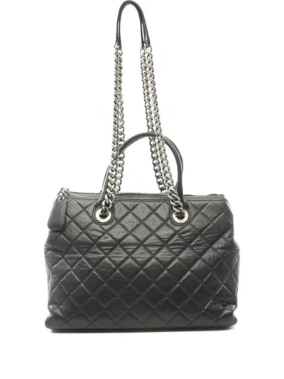 Pre-owned Chanel 2014-2015 Matelassé Shoulder Bag In Black