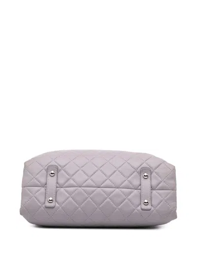 Pre-owned Chanel 2014-2015 Quilted Lambskin X3 Accordion Tote Bag In Grey