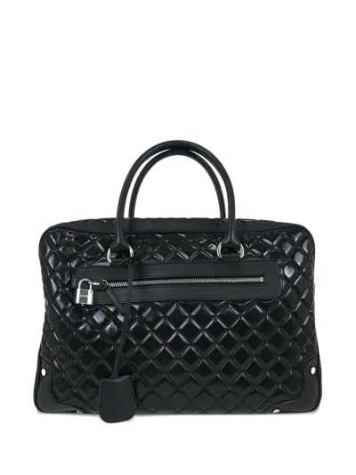 Pre-owned Chanel 2014-2015 Quilted Leather Tote Bag In Black