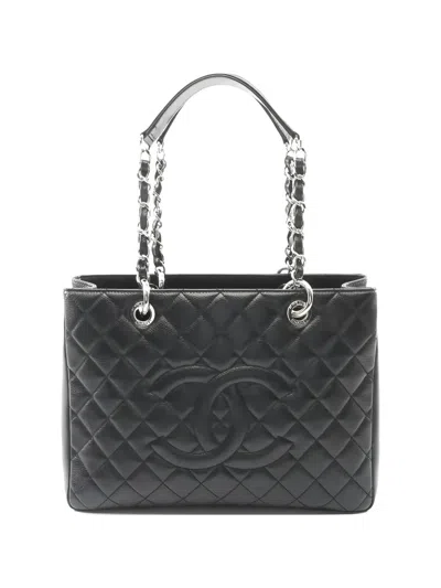 Pre-owned Chanel 2014-2015s Matelasse Leather Tote Bag In Black