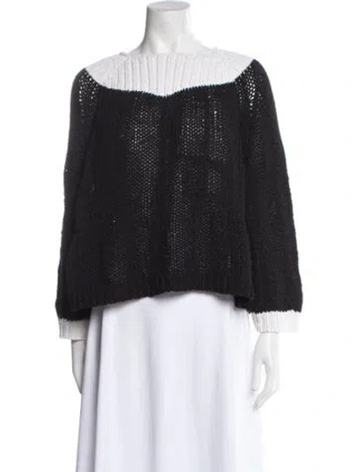 Pre-owned Chanel 2014 Bateau Neckline Sweater In Black